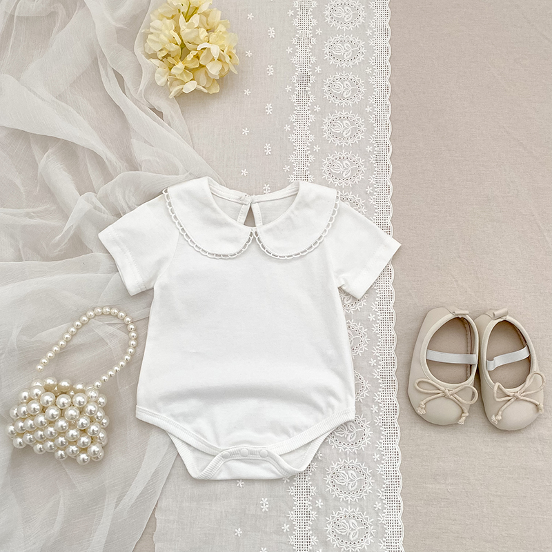 Bamboo Bodysuit Baby - Летние однотонные комбинезоны с кукольным воротником
