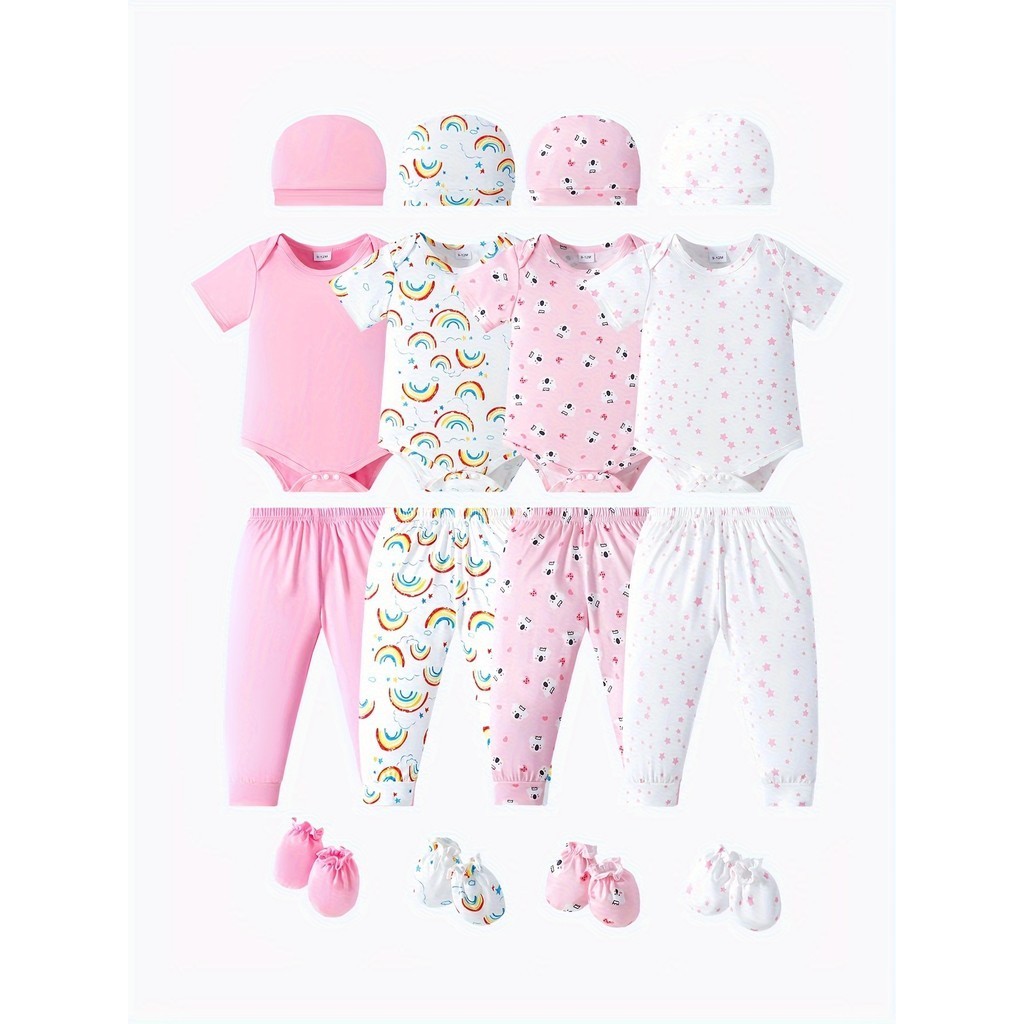 Baby Clothing For Girls - 4 комплекта/комплект, комбинезон с коротким рукавом