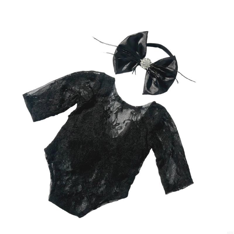 Baby Clothing Unique - A5YC красивый кружевной комбинезон и повязка