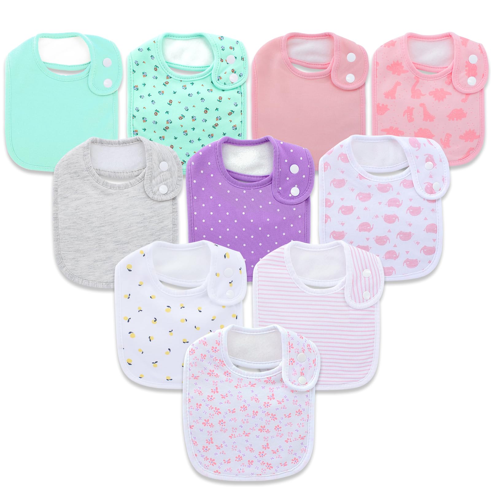 Printed Bibs Pack - Набор из 10 детских нагрудников-бандан Benoxine: