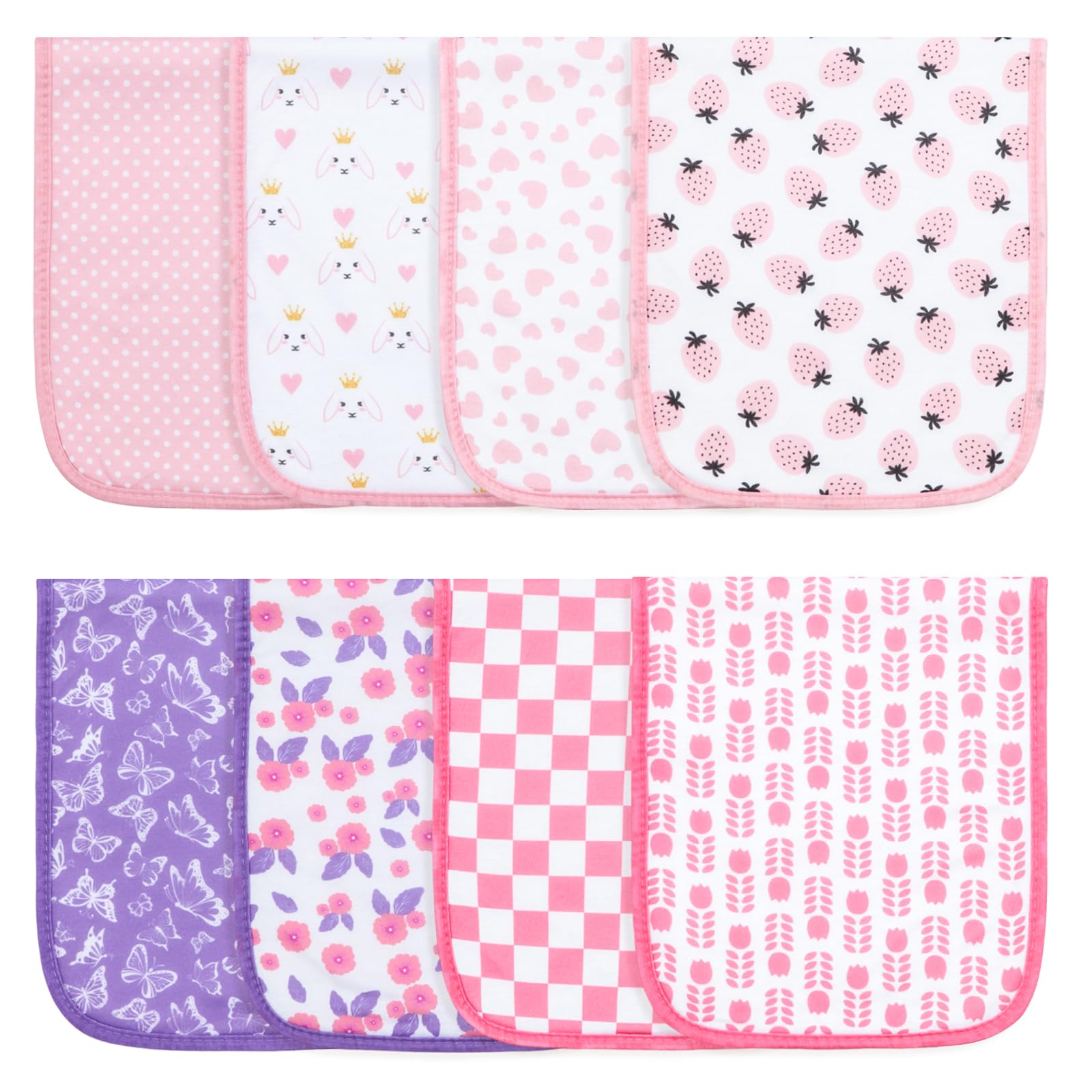 Printed Bibs Pack - Набор из 8 органических хлопковых салфеток