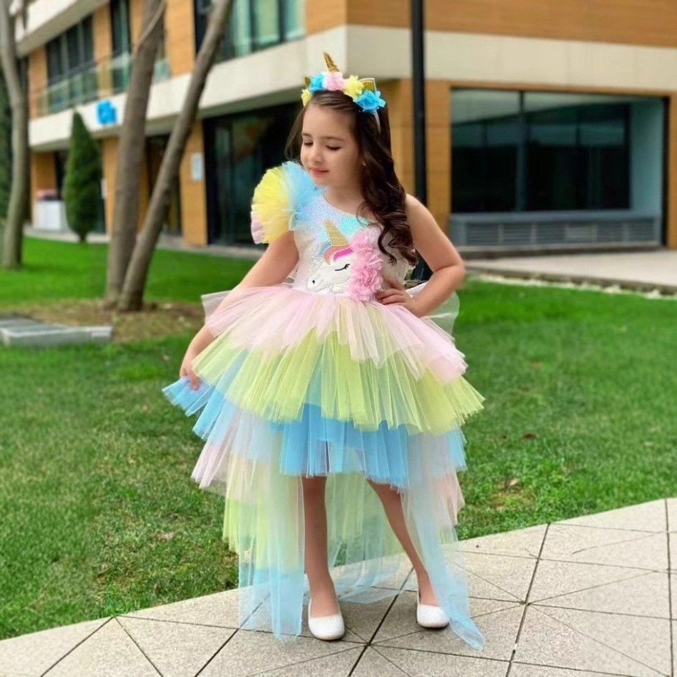 Радужное праздничное платье с  – обзор и цена Baby Clothing For Girls